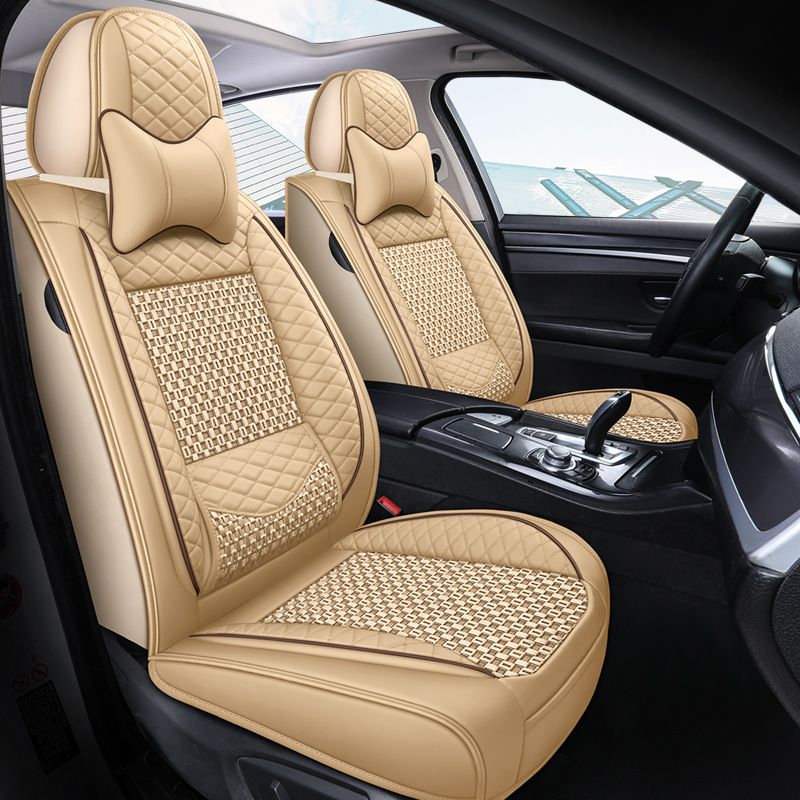 Full package ice silk fixed waist support universal car seat cushion summer breathable seat cushion cover