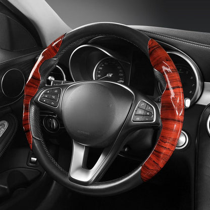 Sweat-absorbing, anti-slip and wear-resistant car steering wheel cover. Elegant maple wood handle cover for all seasons