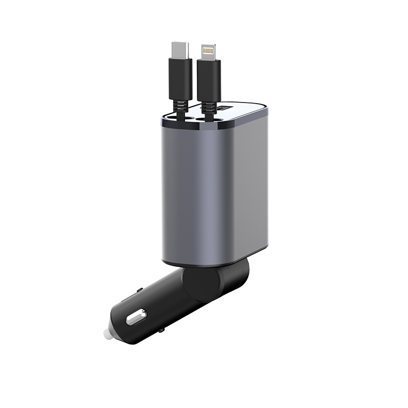 Hot sale digital display super fast charging car charger 60w car charger metal ring display car car charger
