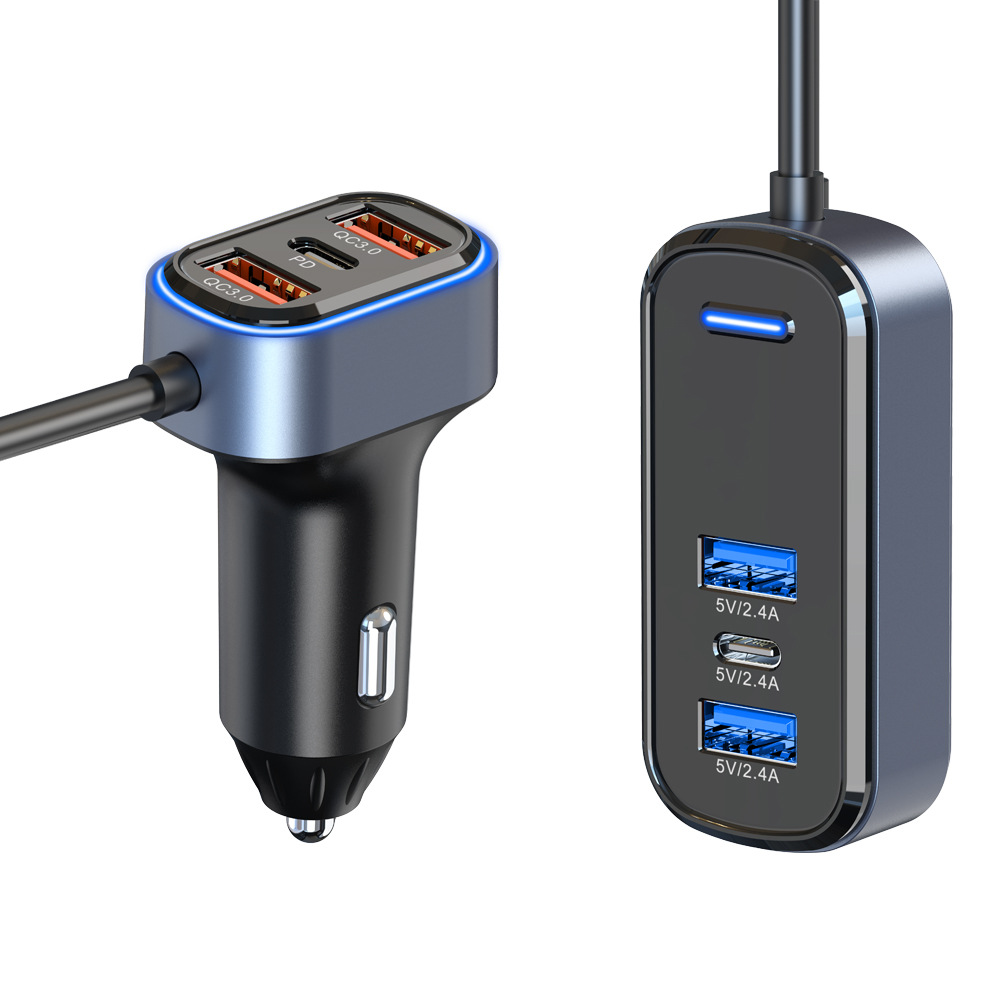 Car charger fast charging car mobile phone charger super fast charging one to six front and rear seat charging