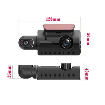 The front car has a 3-inch driving recorder with high-definition dual lens and 360-degree car camera 1080P