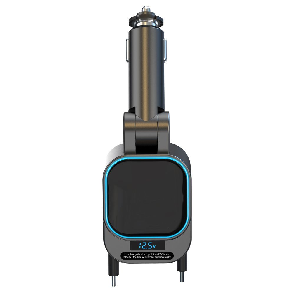 96W car charger with retractable fast charging cable cigarette lighter one to four super fast charging Apple TPYE-C